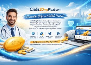 Cialis20mgFiyat.com hakkında sayfası için hazırlanmış, doktor görselli ve 20 mg tablet temalı güvenilir sağlık bilgisi banner görseli
