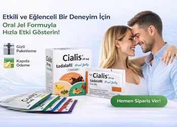 Cialis 20 mg tadalafil oral jel bannerı mutlu çift görseli ile hızlı etki gizli paketleme ve kapıda ödeme seçenekleriyle