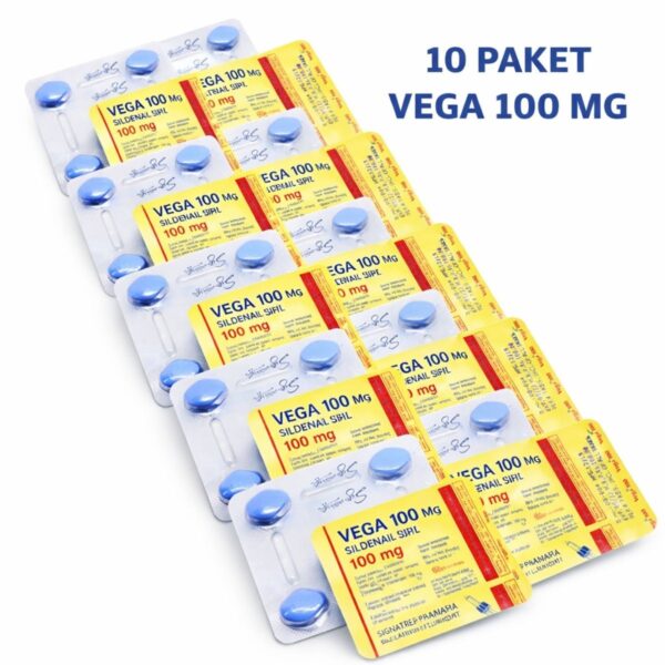 Vega 100 mg sildenafil tablet 10 paket blister ürün beyaz arka plan profesyonel çekim